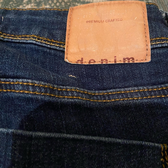 Women's Zara Jeans Blue Size 6 McBling Raw Hem Rhinestone Leg Stripe Ankle - Picture 9 of 10